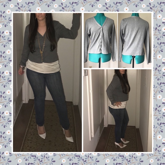 Express Bleus Sweaters - SOLDGray Button-up Sweater by Express Bleus sz L